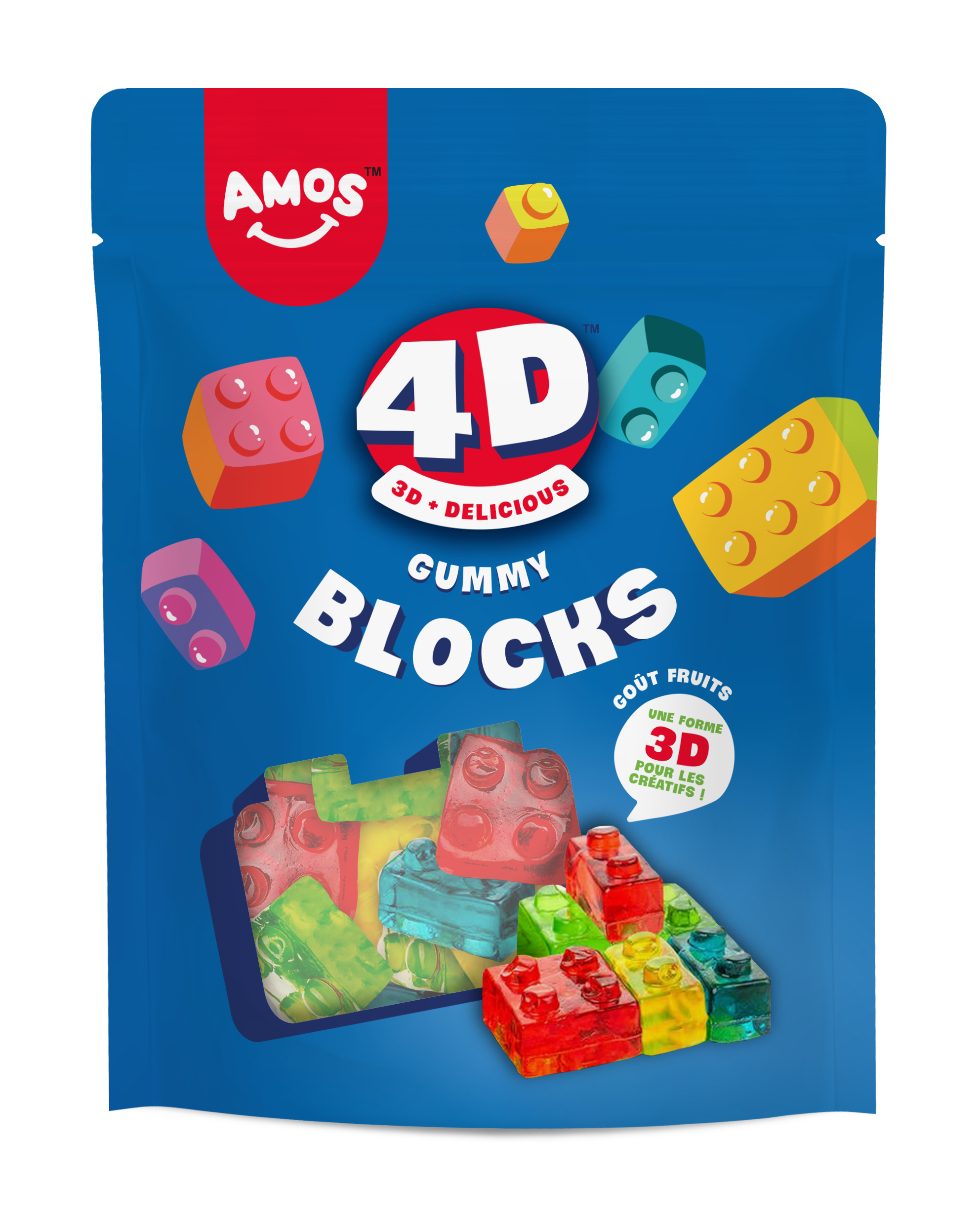 Amos 4D Kids Blocks - bonbons gélifiés doux - 140g