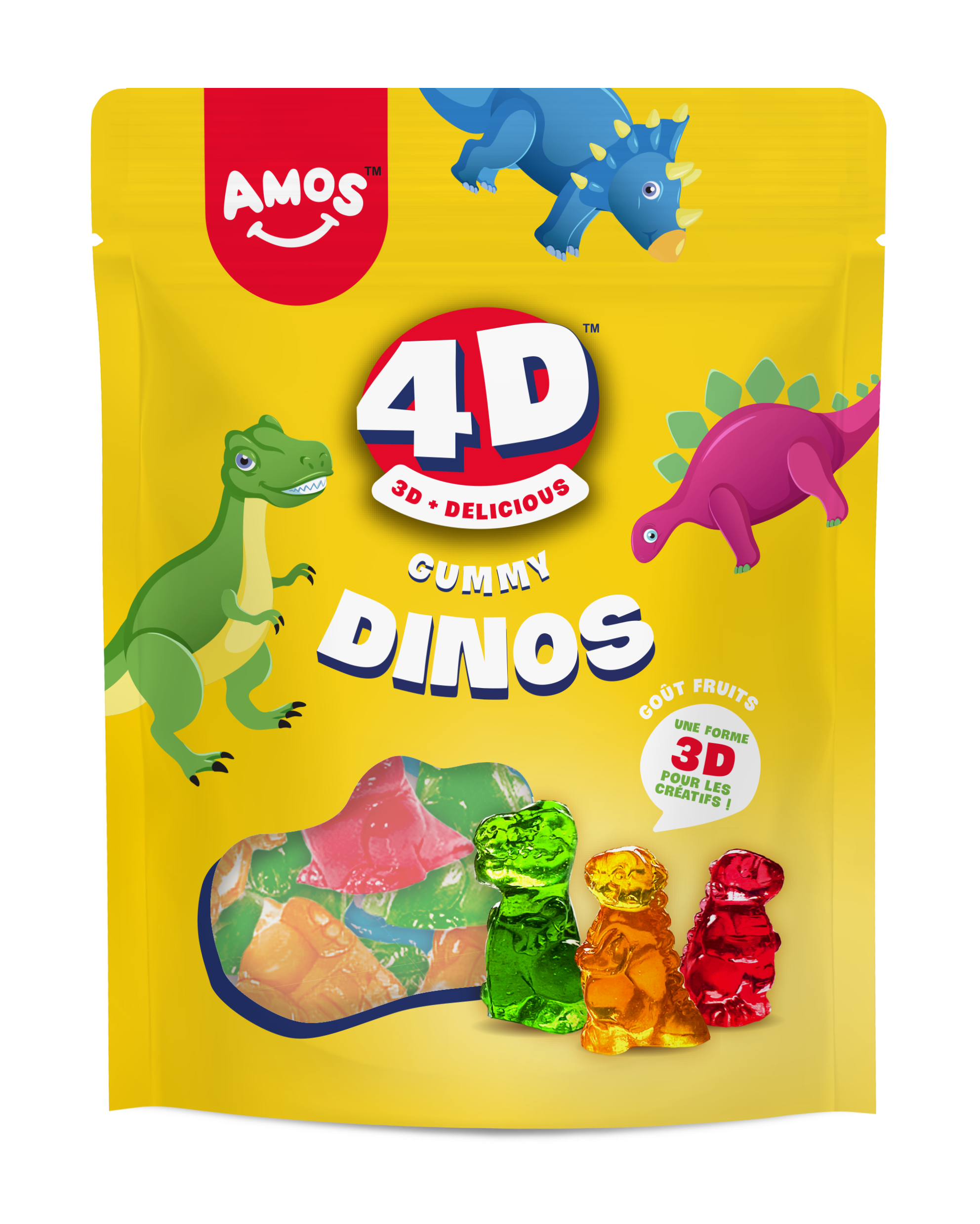 Amos 4D Kids Dinos - bonbons gélifiés doux - 140g