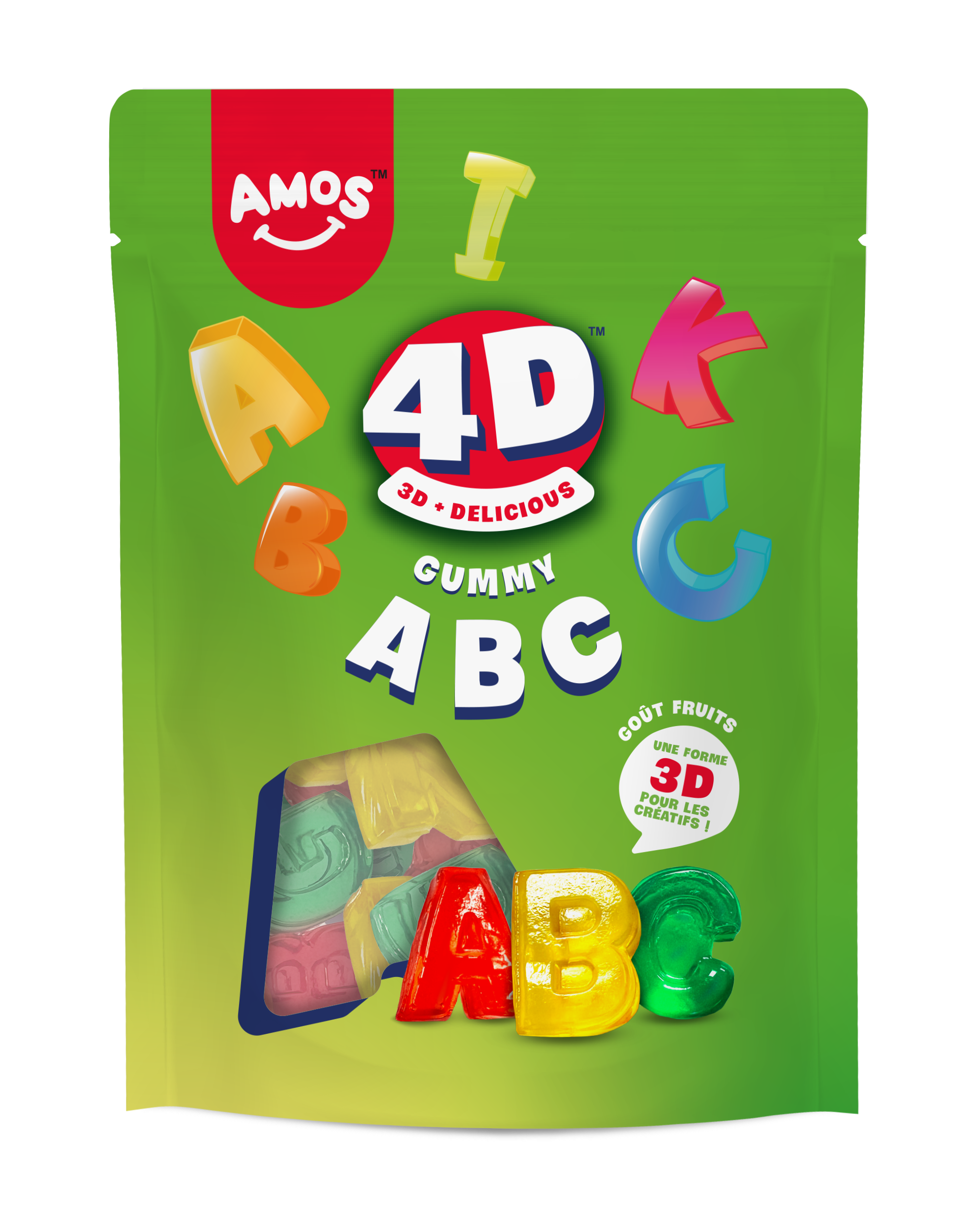 Amos 4D Kids ABC - bonbons gélifiés doux - 120g
