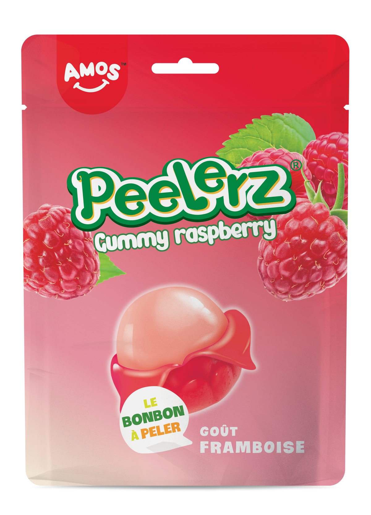 Amos Peelerz Framboise - bonbons gélifiés doux - 120g