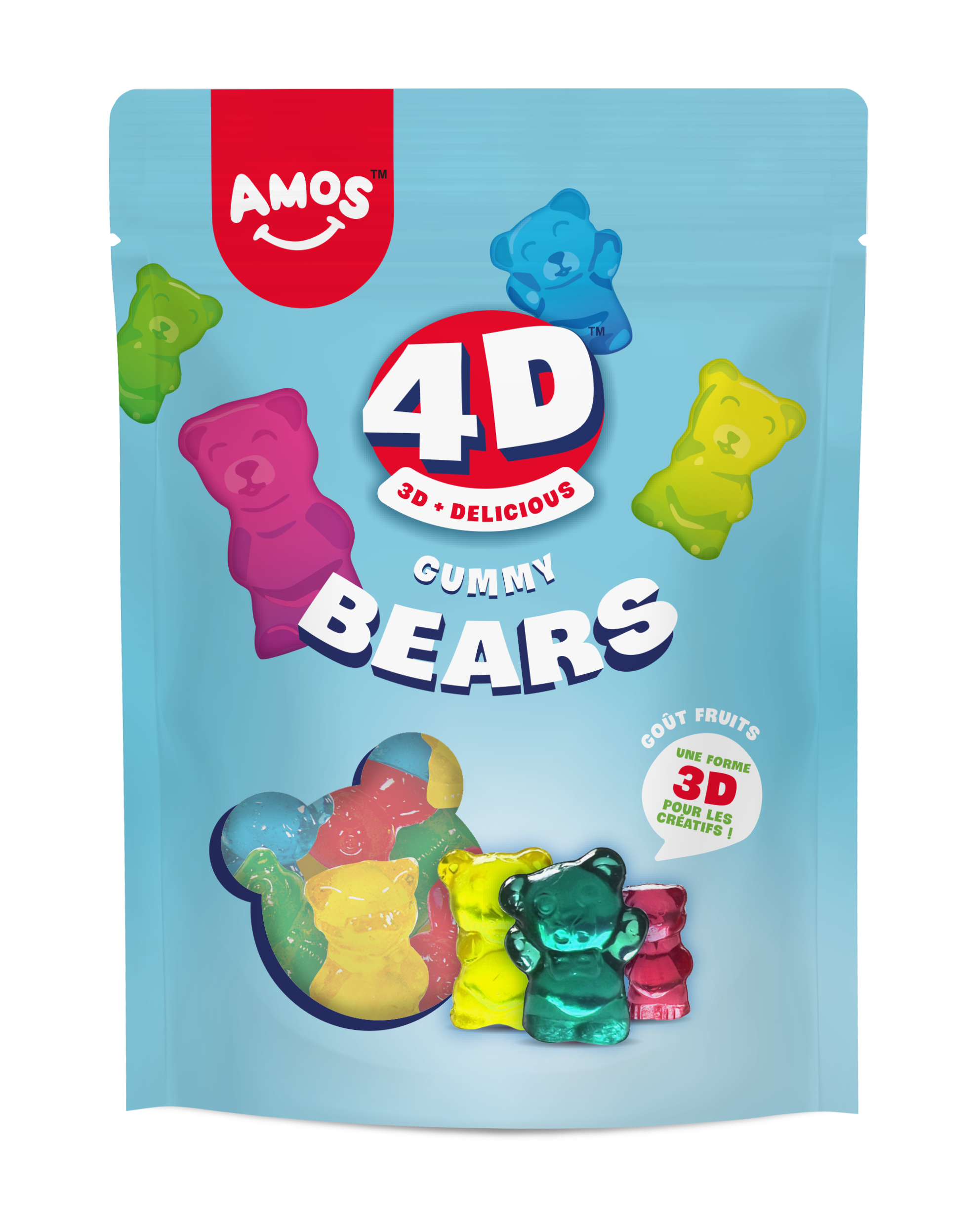 Amos 4D Kids Bears - bonbons gélifiés doux - 120g